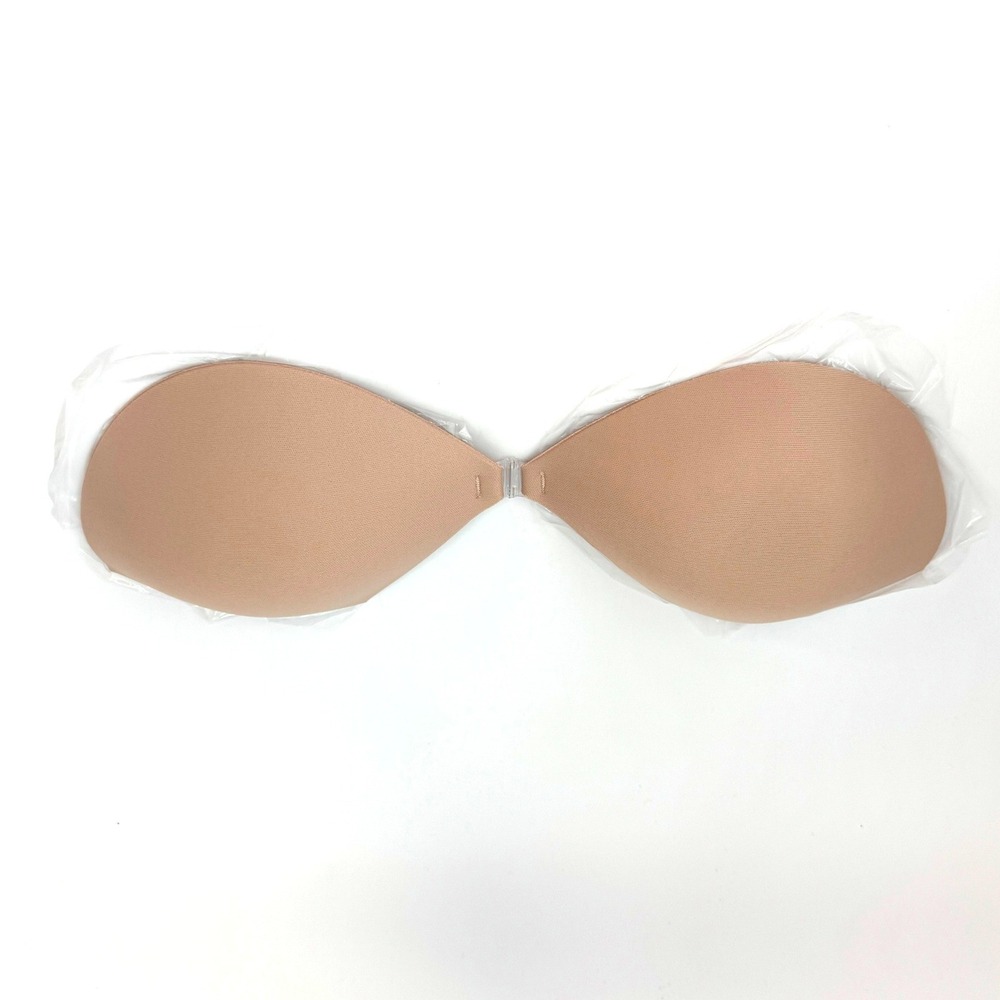 BOOMBA Demi Sticky‎ Bra Beige Size D Strapless Adhesive Silicone NEW